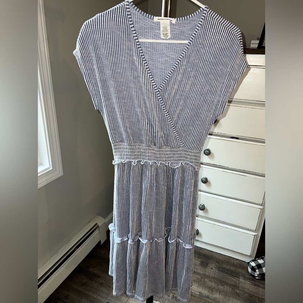 Blue & White Striped Summer Dress
